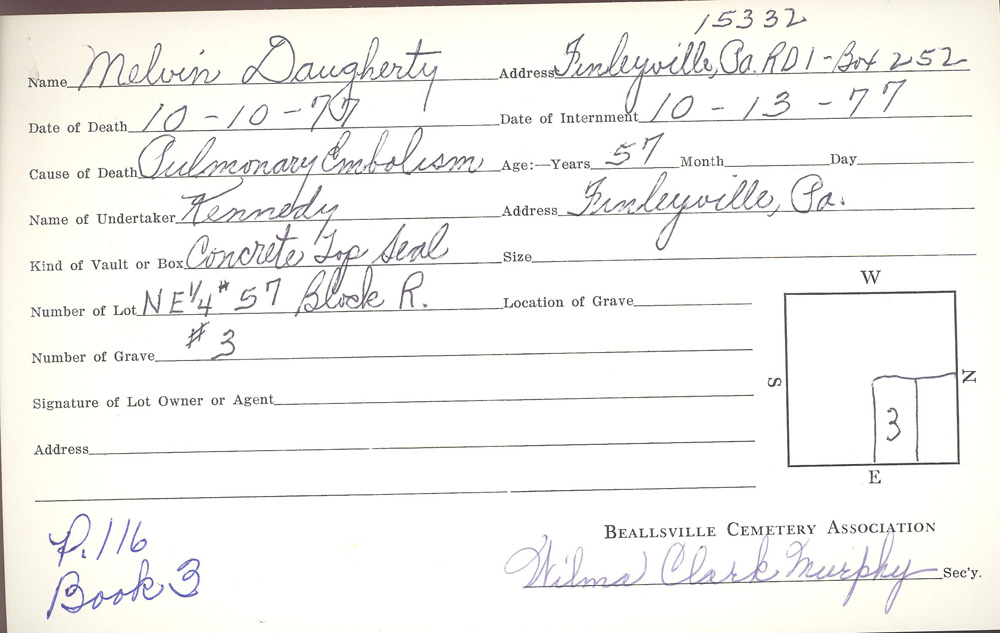 burial card